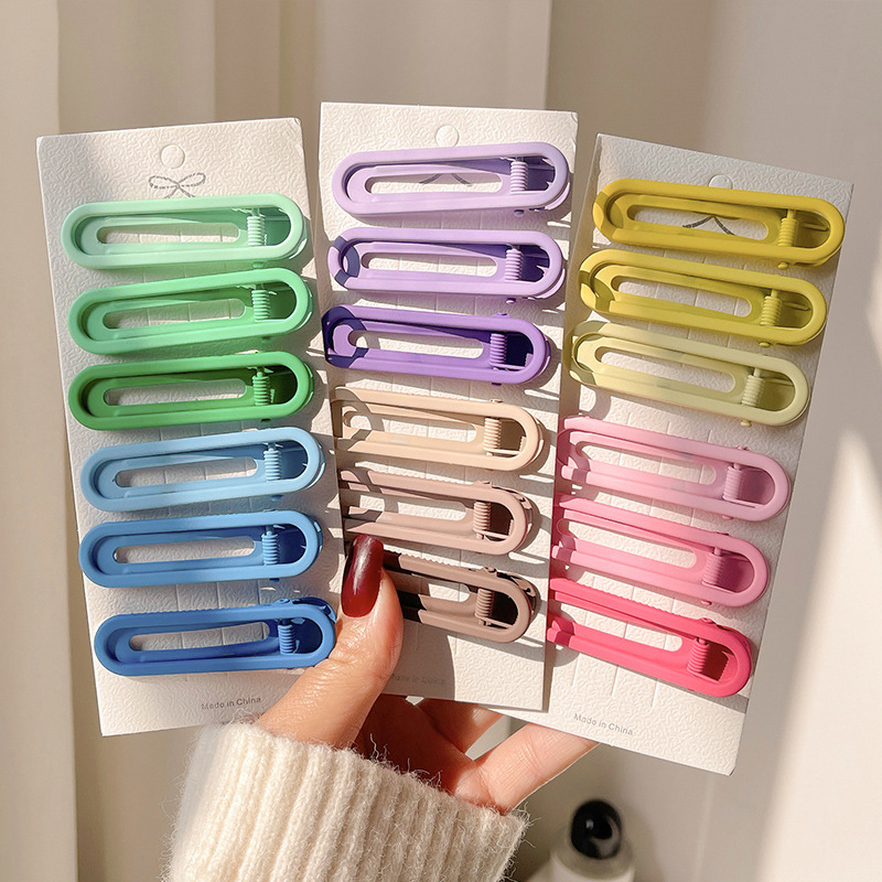 Colorful seamless hair clips, candy-colored metal side duckbill clips, bangs clips, new hairpins and hair accessories for internet-famous girls Specification drawing