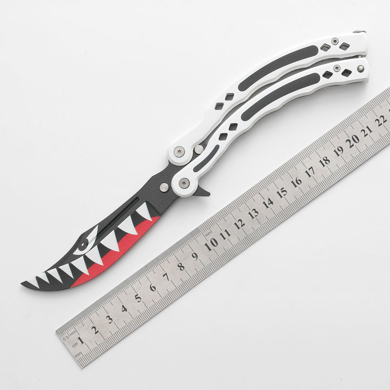 csgo Butterfly Knife, Swinging hand Knife, portable folding knife, peripheral outdoor practice knife, toy knife, all-steel unedged tactics undefined