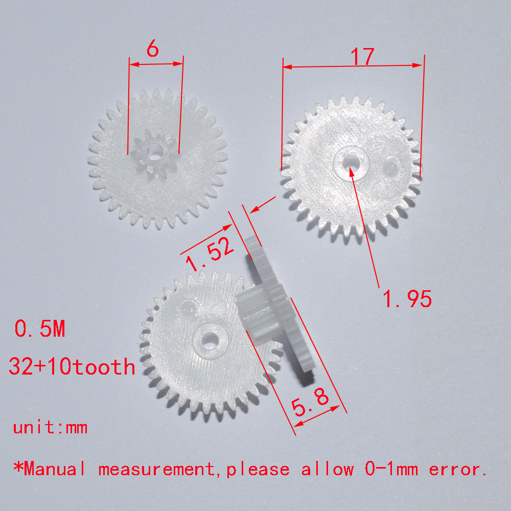Double-layer gear 0.5 module 32+10-2A/2B double-row double-row stacked gear reduction gear toy accessory 32102a Application Scenario
