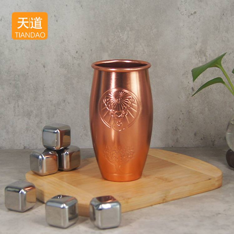 Reusable disposable aluminum cups, outdoor camping party cups, cold drink, beer, cola cups, rolled-up cocktail cups full figure
