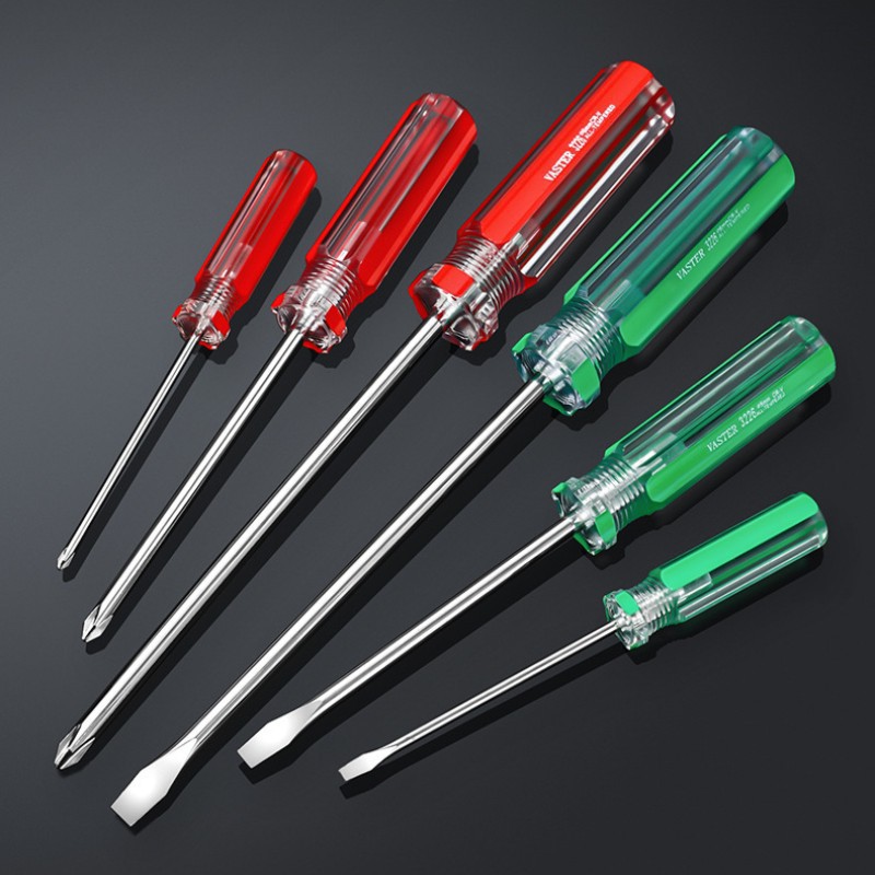 Transparent striped crystal screwdriver, flat-head dual-purpose cross-head screwdriver, small radish head screwdriver, mini screwdriver details Picture