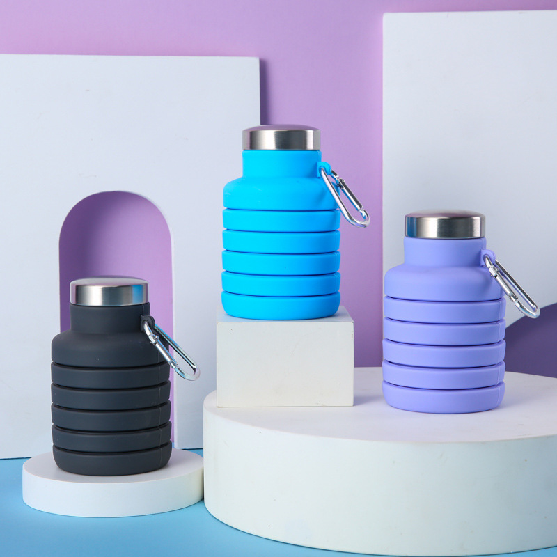 Factory direct sales of platinum silicone sports outdoor water bottles, large-capacity portable telescopic water bottles, silicone folding water cups Application Scenario