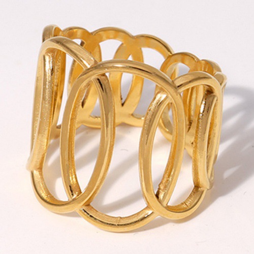 Stainless steel multi-layer stacked geometric line ring for women, cyberpunk mechanical style cross-border bestseller, anti-color fading, high-end details Picture