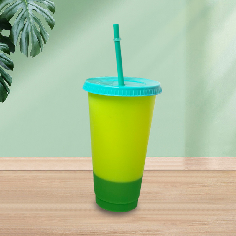 【 Processing and Customization 】 Straw cups, glitter color-changing cups that change color when cooled, large plastic cups available for customization, multiple colors to choose from Specification drawing