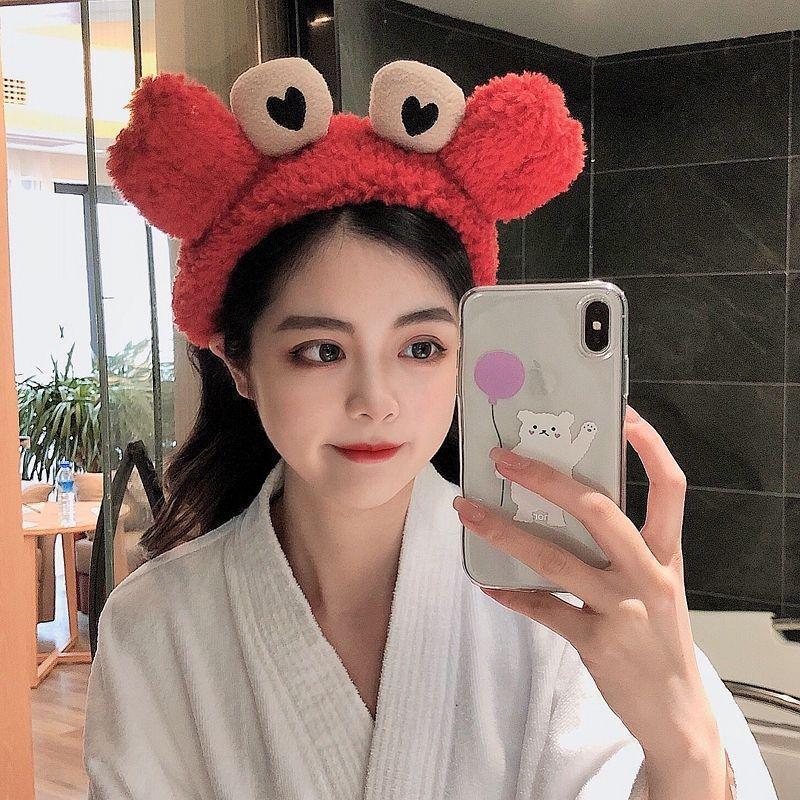 Cute cartoon crab hairband, female Internet celebrity face wash hair band, simple and versatile, outdoor headband, hairpin, headwear, bangs Specification drawing