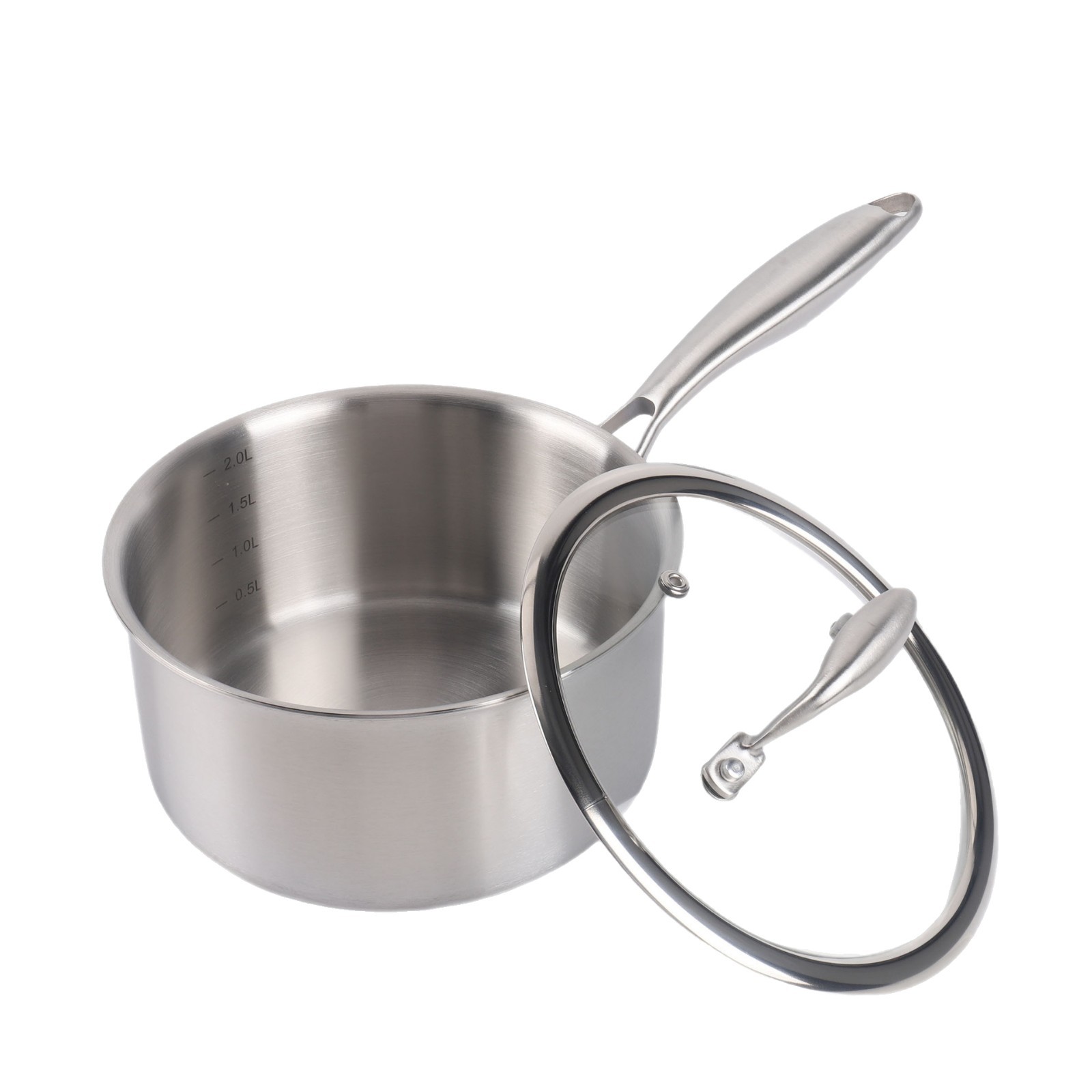 Stainless steel soup pot, milk pot, multi-functional three-layer steel household uncoated cooking and steaming pot, baby food pot, small pot Item Picture