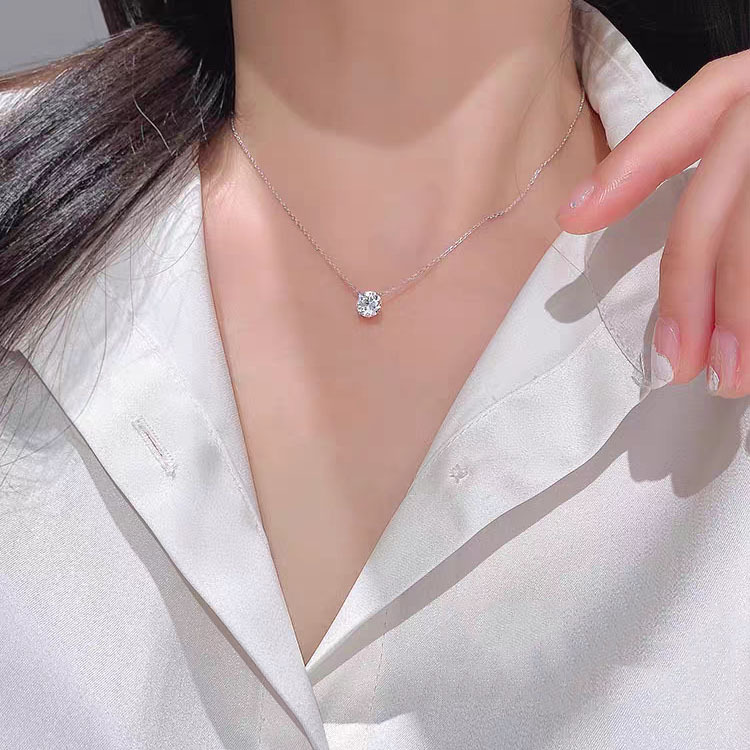 Dopamine Girl Summer Necklace, colorful candy design, collarbone chain, fresh and elegant, versatile pearl necklace details Picture