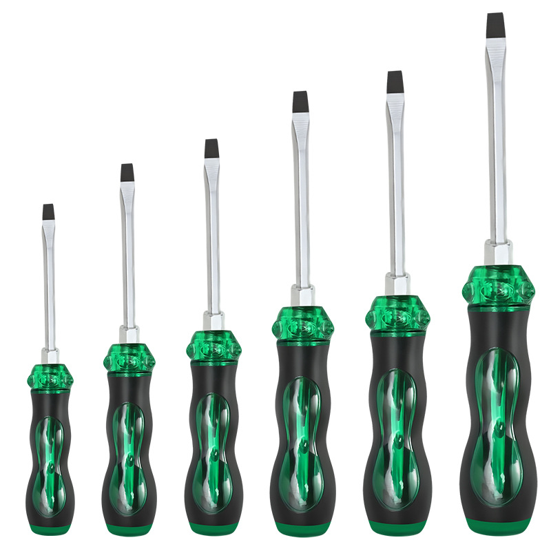 Genuine cross-head screwdriver through-hole high-hardness industrial-grade flat-head screwdriver can strike S2 alloy steel through-hole screwdrivers Item Picture