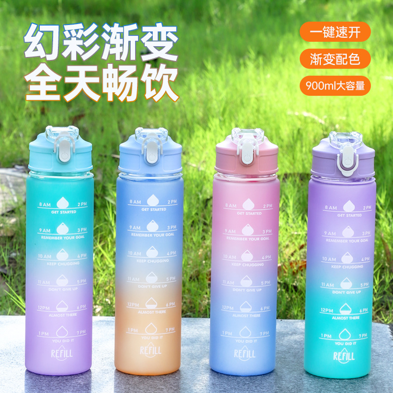 Wholesale and customization of new large-capacity portable student couple plastic water cups and dopamine plastic cups for summer full figure