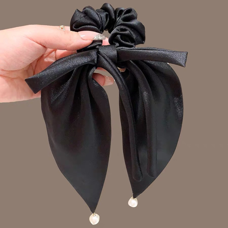 Luoyan Mermaid ~ Big Bow Hairpin for Women 2023 New Black ribbon top clip, horizontal clip on the back of the head details Picture
