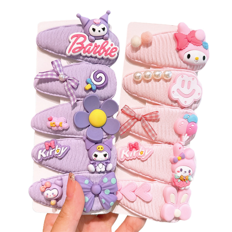Cartoon children's hairpin 2024 New style Kulomi Baby bb hairpin Hair accessory Headwear Girls' broken hair won't damage hair clip Item Picture