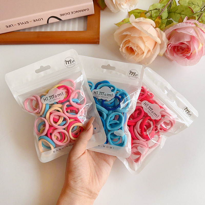 Korean children's hair bands, simple and highly elastic towel bands, hair ties that won't hurt babies' hair, hair ties, hair bands and hair accessories Application Scenario