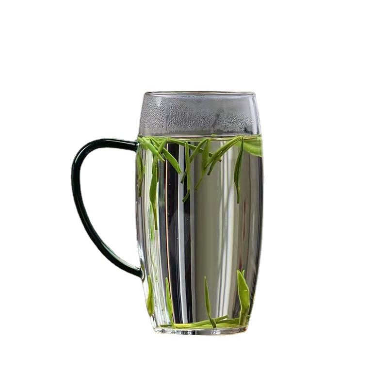 Glass green tea cup, ladies' high-temperature resistant tea drinking cup, transparent high-end flower tea personal dedicated tea set, tea brewing water cup Item Picture