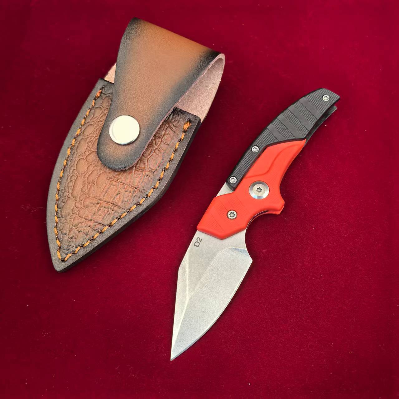 Cross-border multi-functional knives, outdoor survival all-in-one small knives, portable self-defense creative folding knives, exquisite leather cases in stock undefined