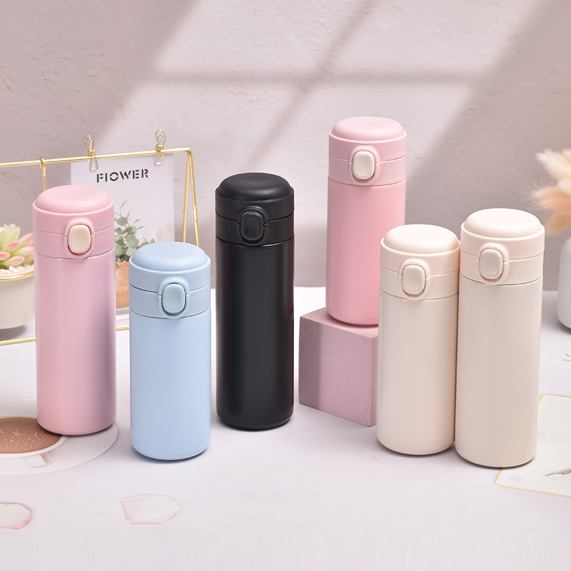 ins Harajuku style 304 stainless steel insulated cup, simple mini straight water cup, campus boys and girls' casual pea cup full figure