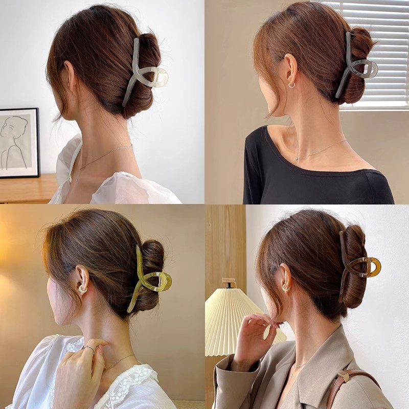 Acrylic jelly clip for women's back head hairpin, shark clip, 2023 new style simple and elegant hairpin headwear details Picture