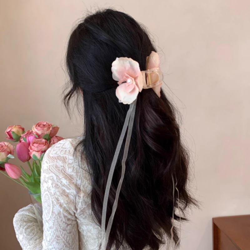 The super fairy-like Phalaenopsis flower ribbon hairpin for women's travel atmosphere, a new hair accessory for 2024 Specification drawing