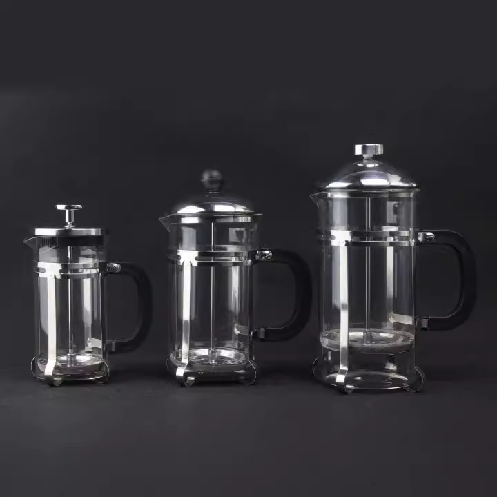 French tea maker, glass press, coffee, stainless steel filter, high-temperature resistant, black tea filter, tea brewer, hand-brewed cup Specification drawing