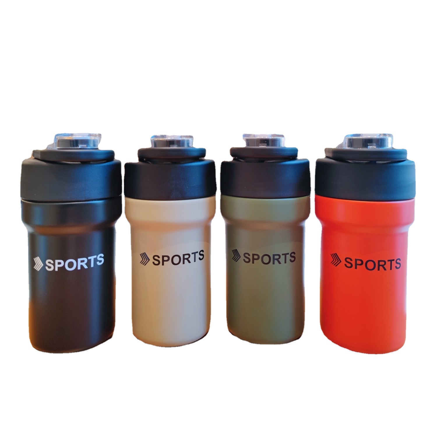 Simple and fashionable insulated cup with straw for double drinking, a trendy item for sporty boys. High appearance level stainless steel portable cup Item Picture