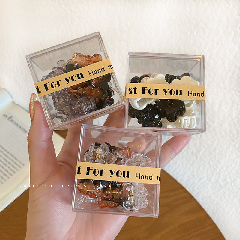 Cute mini transparent flower small clip, versatile bangs clip, baby's forehead broken hair clip, side clip for girls Specification drawing