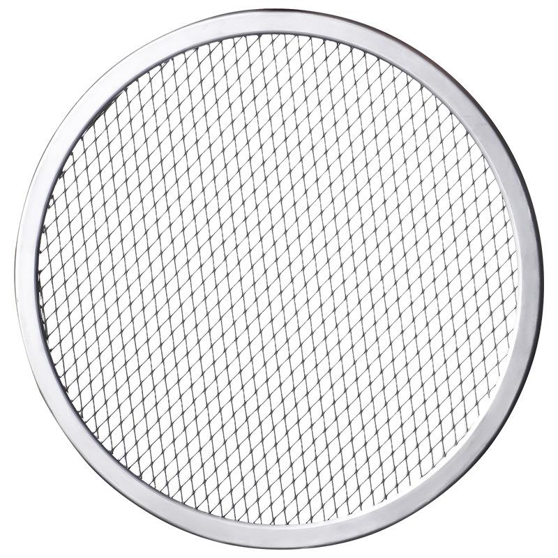 Thickened pizza tray, 6-inch and 8-inch aluminum alloy non-stick baking tray, round aluminum commercial baking tool, fireplace mesh tray Item Picture