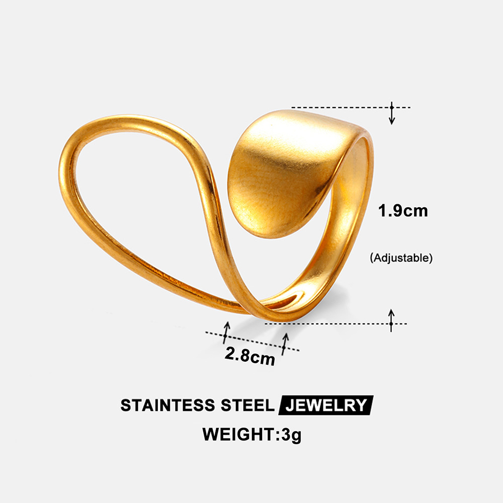 Cross-border new product: Personalized and versatile, with an open design, fashionable ring, oil-dripping, hollowed-out, high-end stainless steel ring for women Application Scenario
