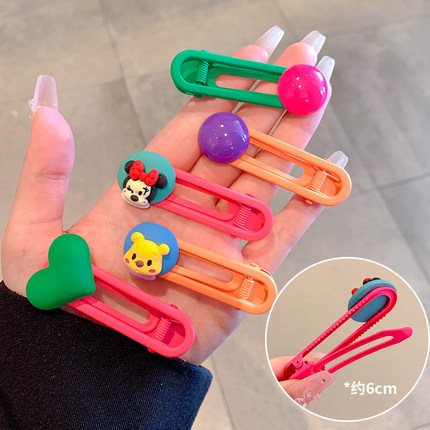 Summer new cute Candy Bean children's hairpins Cartoon pattern animal side clip set gradient geometric broken hairpins Specification drawing
