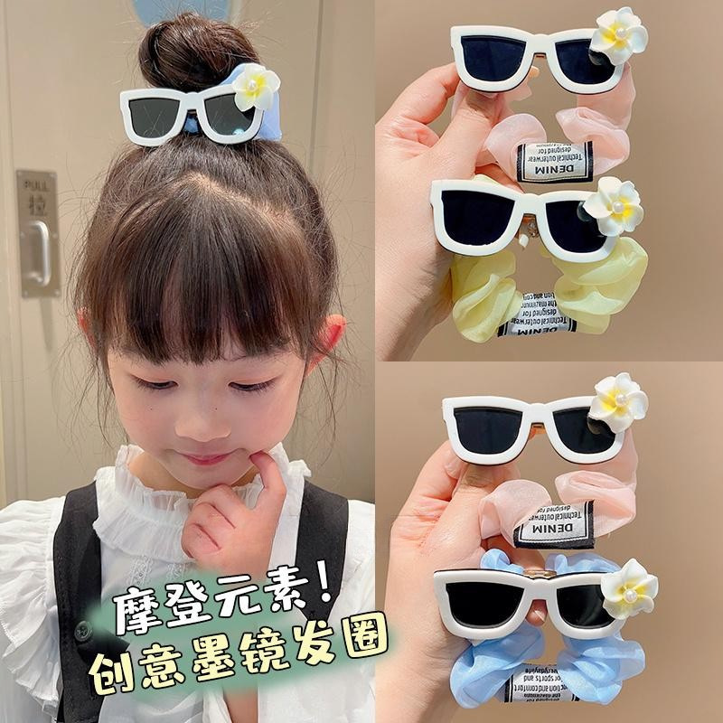 Children's sunglasses, hair bands, large intestine bands, Internet celebrity girls and babies, no hair damage, high-elasticity ponytail hair bands, headwear Specification drawing
