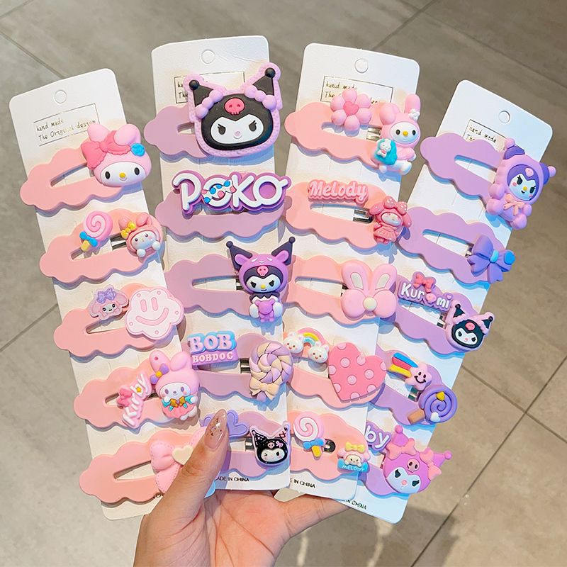 Kulomi cartoon children's hair clips, cute bangs for little girls, broken hair clips for girls on the side without damaging hair, bb hair clips, hair accessories full figure