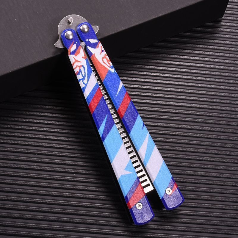 Factory direct supply CSGO Butterfly knife, the same style as the Valorante Fearless Contract Night Dew Butterfly Comb, hands-off and unsharpened Application Scenario