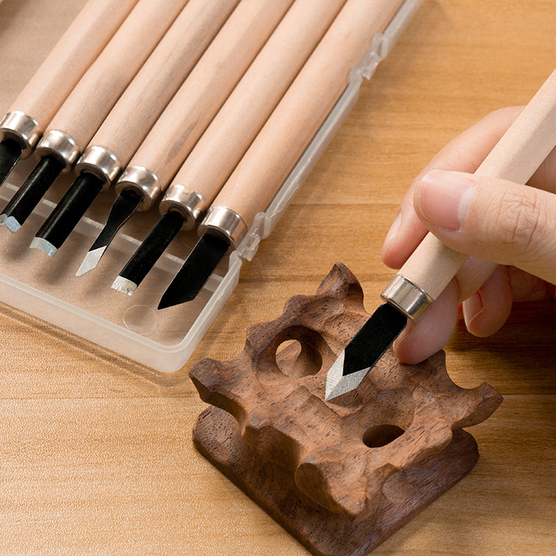 Woodcarving knives, student printmaking engraving knives, handcrafted set of tools, white wood carving engraving knife set, 3 pieces, 5 pieces, 8 pieces, 12 pieces Specification drawing
