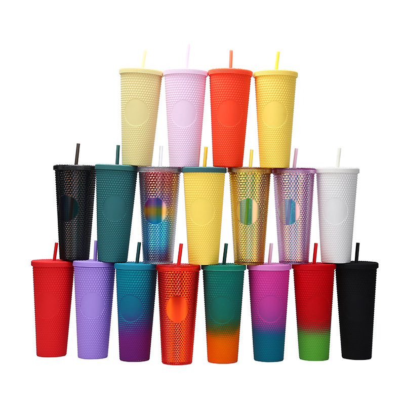 Customer-specific high box type large capacity Studded prickly water cup transparent plastic AS durian cup full figure