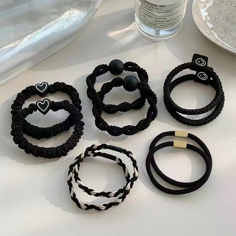 Korean version heart-shaped hair tie women's hair band 2023 New style simple, high-elasticity and durable hair tie that won't damage hair bands Specification drawing
