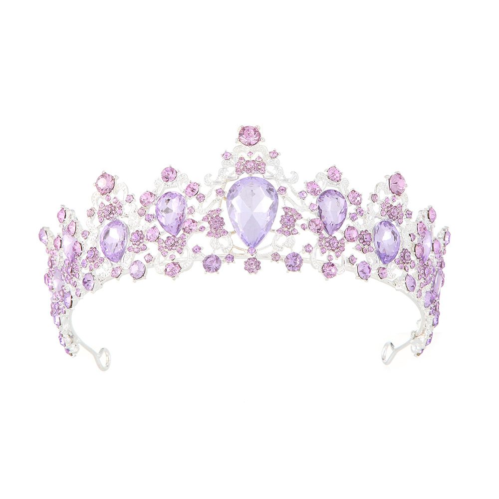 Cross-border European-style bride crown headwear, luxurious and elegant, full diamond hair band, crown wedding dress, crown headband Item Picture