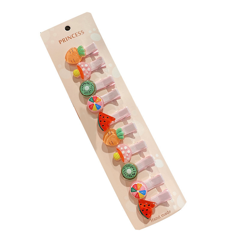 Children's hair clips with cartoon edges, small hair clips, cute little girls, side clips for infants and toddlers, no hair damage, duckbill clips for girls Item Picture