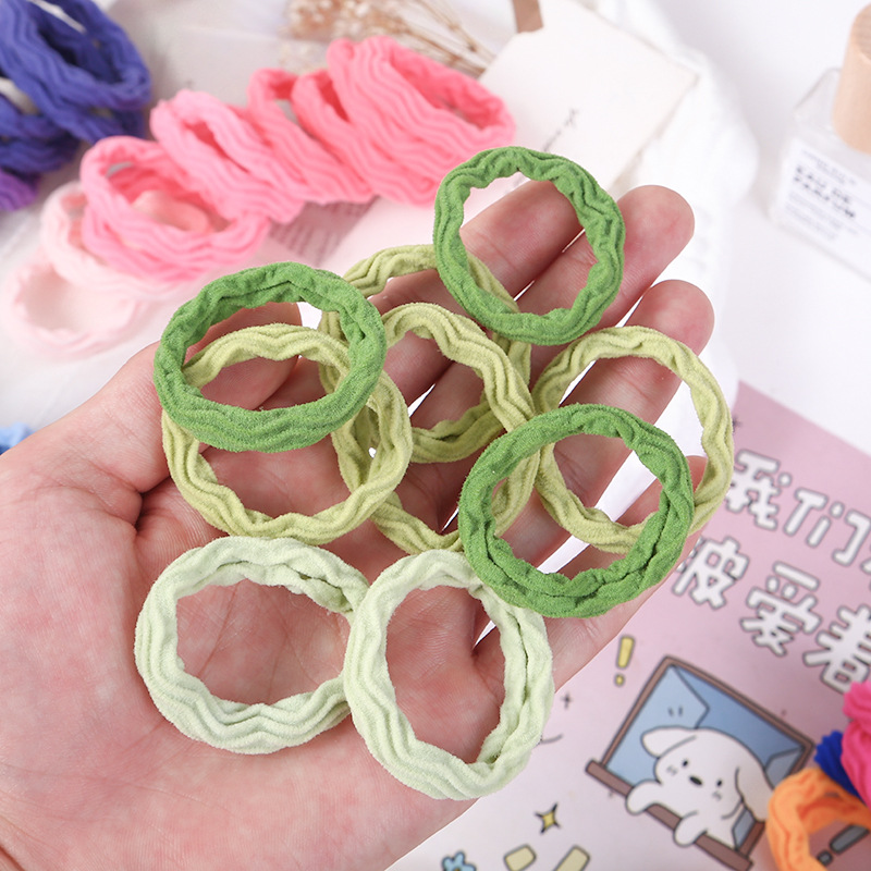 Classic bestseller, super affordable 10-color thick hair band, high-elasticity seamless jacquard towel band, leather band and leather cover Specification drawing