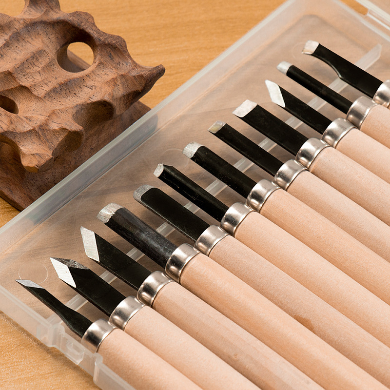 Woodcarving knives, student printmaking engraving knives, handcrafted set of tools, white wood carving engraving knife set, 3 pieces, 5 pieces, 8 pieces, 12 pieces Application Scenario