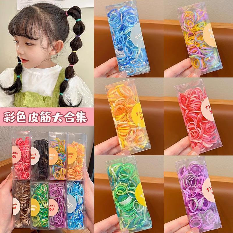 New children's colorful disposable rubber band, candy-colored hair band, cute girls and babies, high-elasticity rubber band hair accessory full figure