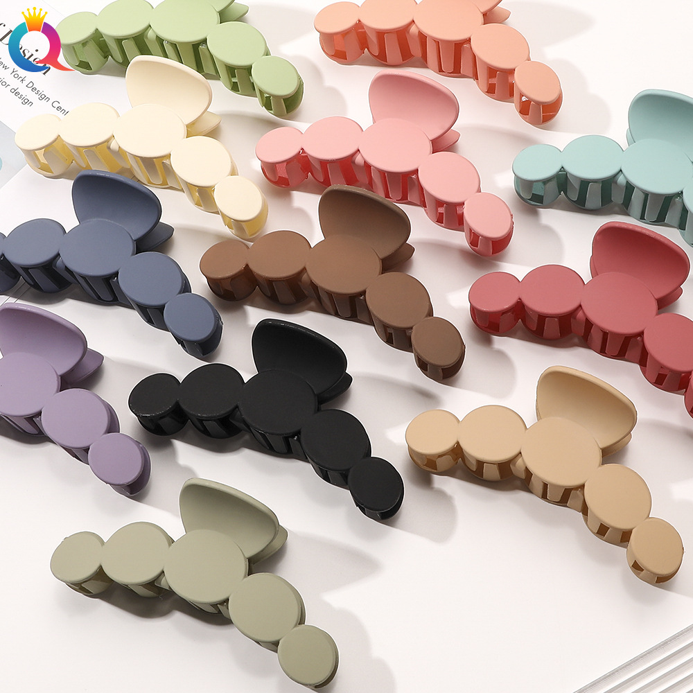 Qiyue Korean matte five-round hairpin, versatile for going out, shark hairpin, retro style, back of the head, updo hair clip full figure