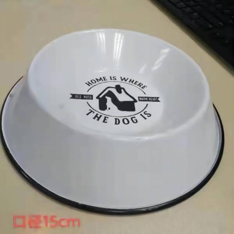 Customized enamel pet bowls, anti-tipping Teddy golden retriever stainless steel dog basins, dog bowls of various sizes, enamel porcelain pet bowls Item Picture