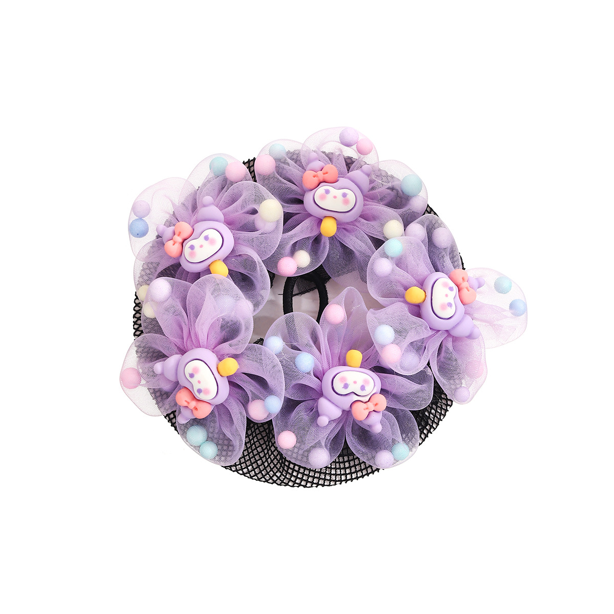 Retro female dancers' special net bag, cute cartoon Kulomi hair bun, hair net, children's bun hair accessory Item Picture