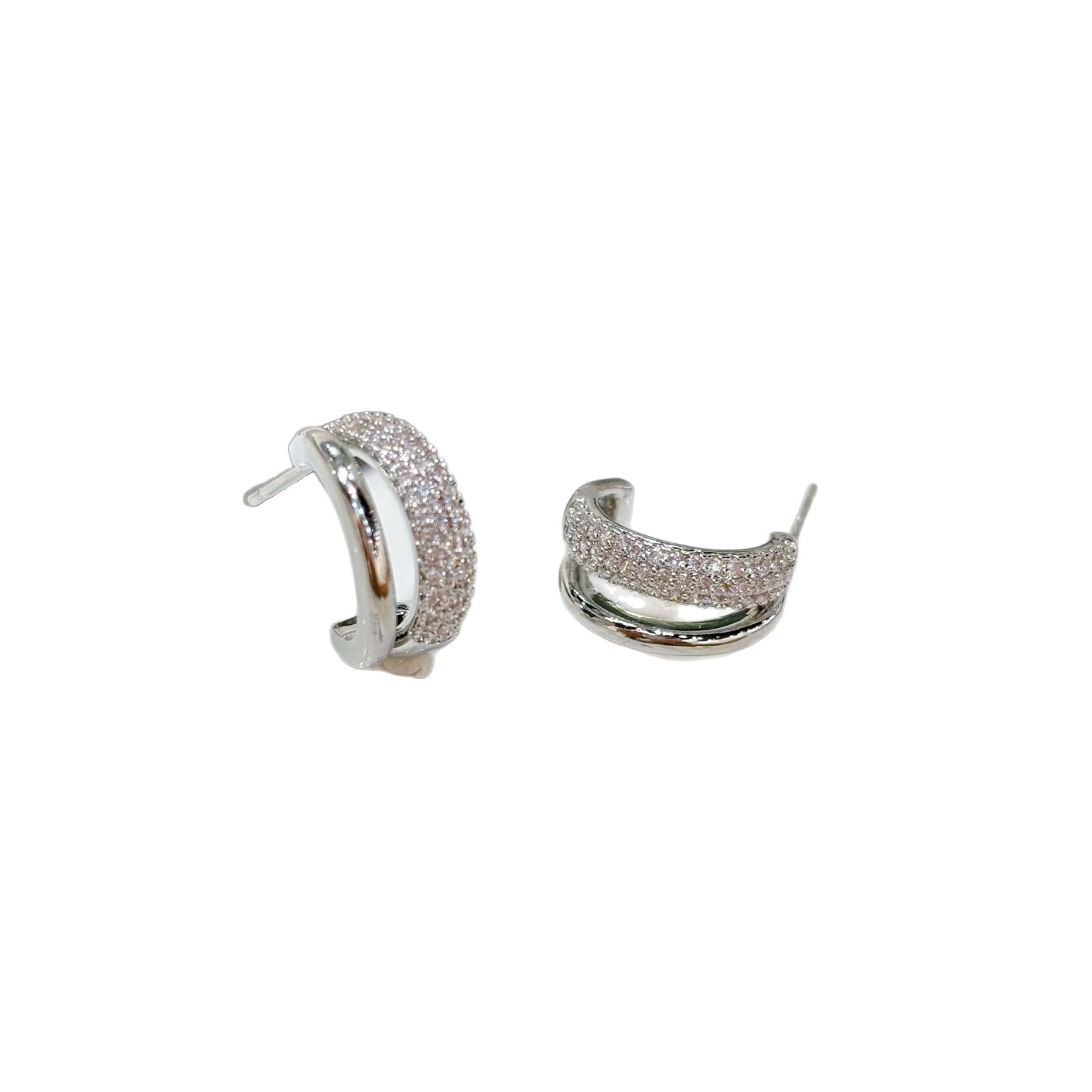 925 Silver Needle, Dongdaemun, South Korea, light luxury, exquisite, small and high-end stud earrings, fashionable and individual, 2025 new trend Item Picture