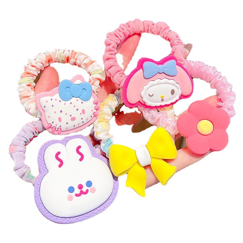 Korean version children's rubber bands, little girls' bun hair ties, girls' large intestine hair bands, babies' ponytail hair accessories, head accessories Item Picture