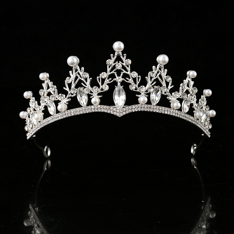 European and American bride crown headwear, birthday wedding hair band accessories, Queen's wedding alloy headwear, hair accessories, crown accessories full figure