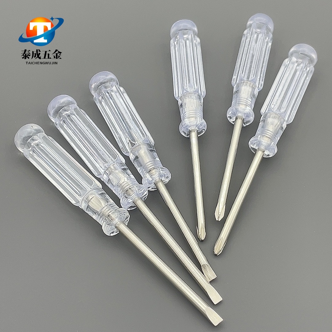 Crystal handle screwdriver, transparent eco-friendly screwdriver, ultra-short mini screwdriver, toy delivery, 3mm cross details Picture