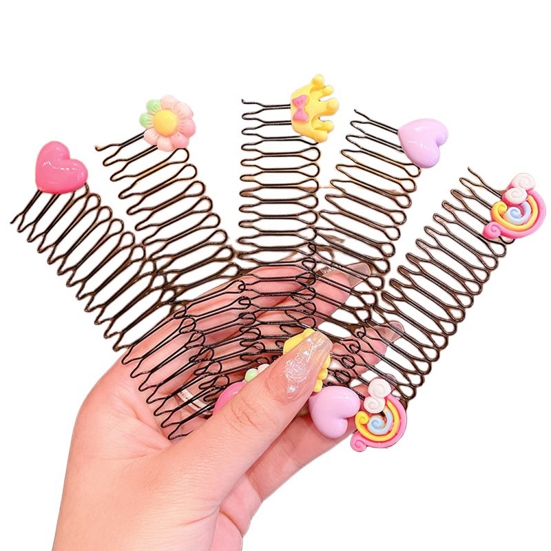 Summer children's hair combs, cartoon hair styling tools, bangs, hair accessories, and hair clips inserted at the back of girls' heads Item Picture