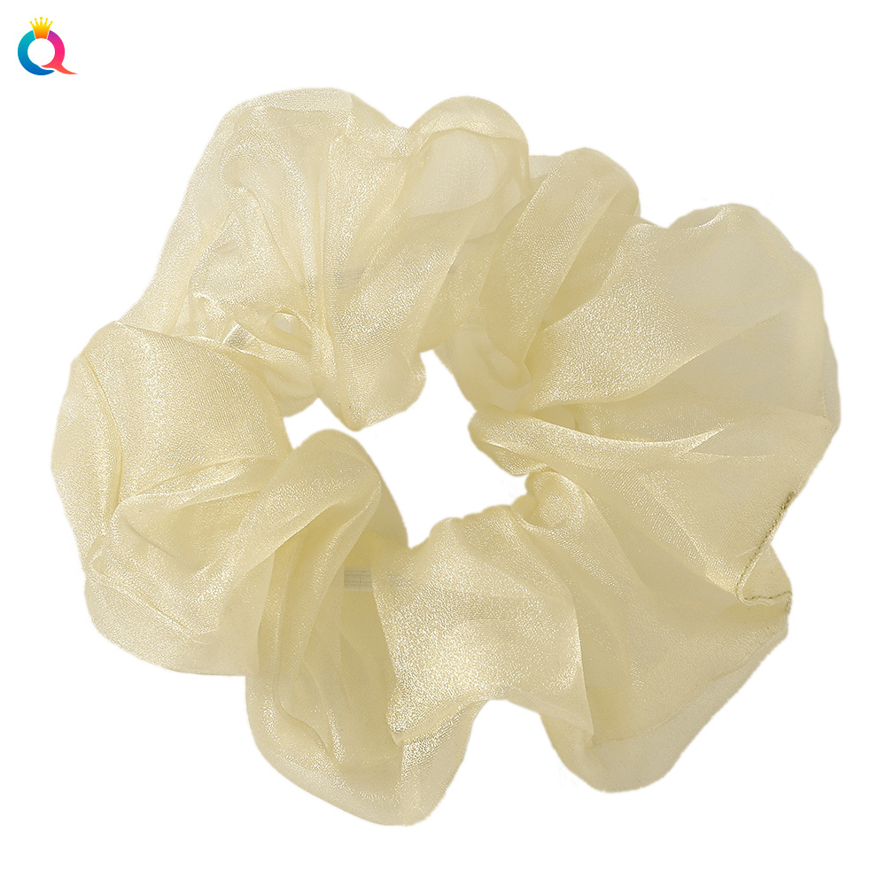Qiyue Korean version Super large organza hair band, fairy large intestine hair band, fresh and pure color ponytail large intestine band Item Picture