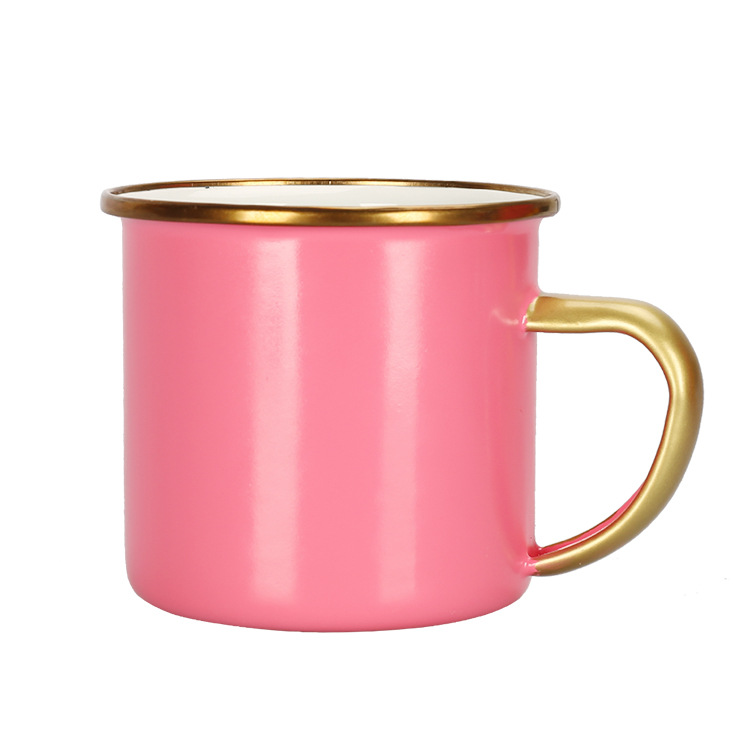 The factory produces pink enamel cups, thickened enamel cups, enamel cups, printed logos, and retro ceramic cups full figure