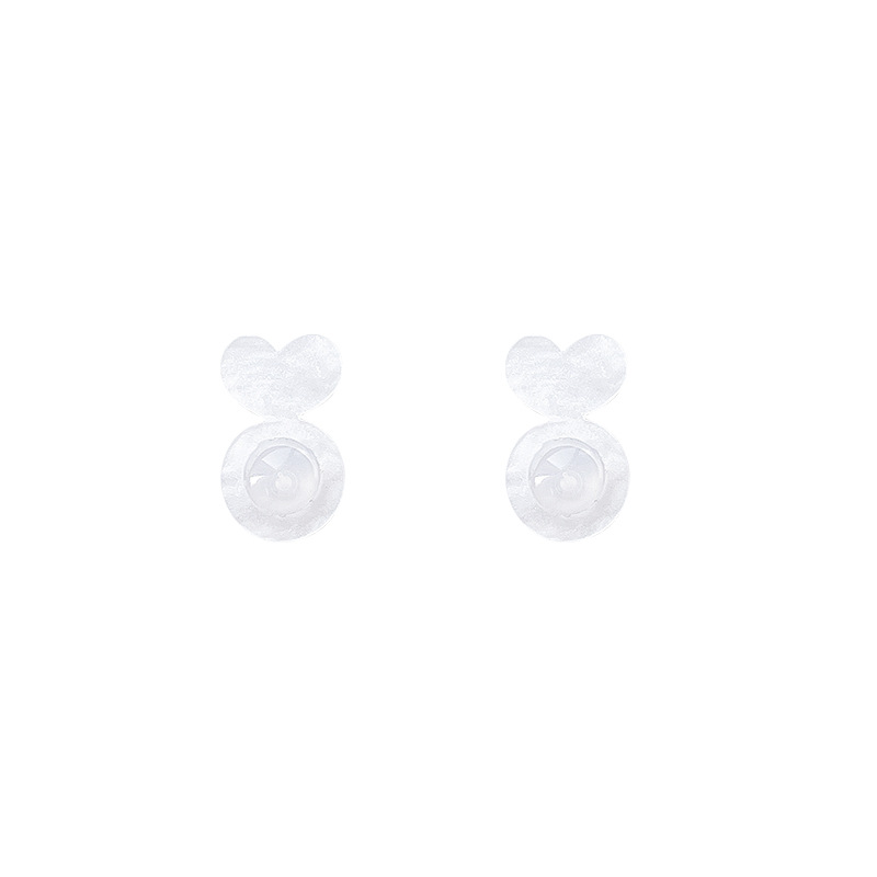 Silicone hamburger ear plug support to prevent falling off, heart-shaped transparent ear plug, back plug ear stud, back cap magic tool to fix and prevent sagging Item Picture