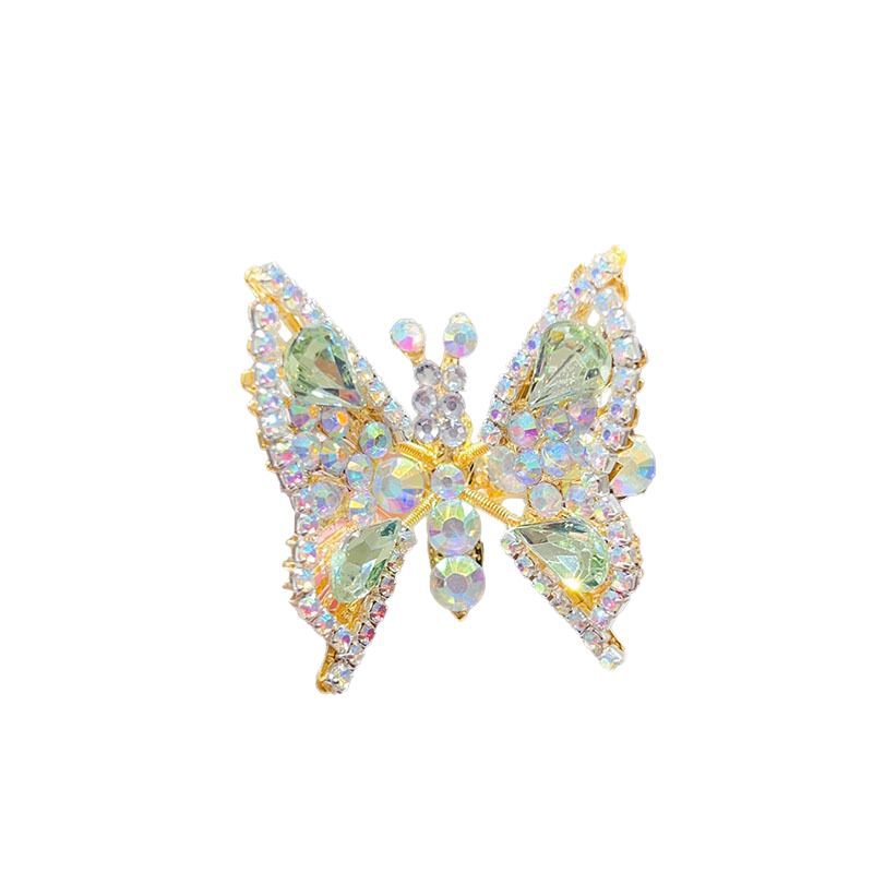 The moving super fairy butterfly water diamond three-dimensional hair clip, a side hair clip for girls, a broken hair bangs clip, and exquisite hair accessory Item Picture